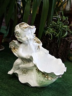 Садовая фигура Ангел с цветком 30 см