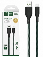  SkyDolphin S35V Neylon Braided USB - micro USB 2.4A 1  Dark green (USB-000633)